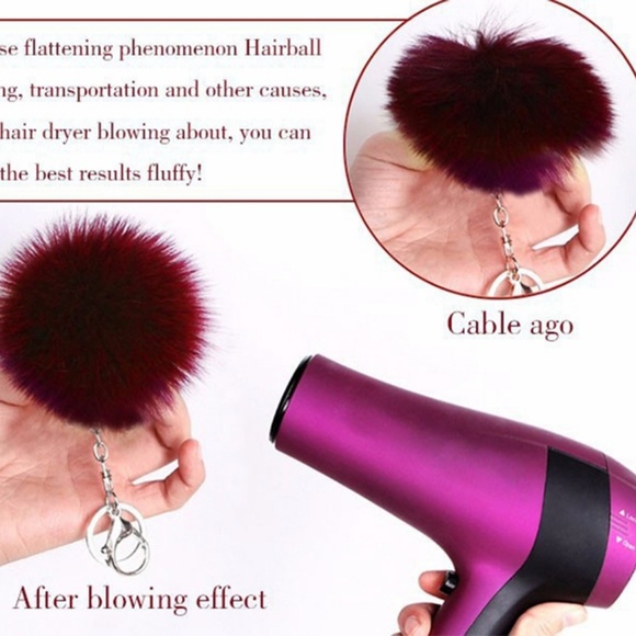 5/$20 Panda Faux Fur Pompom Keychain - Picture 3 of 3